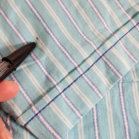 J. Ferarr Mens XXL NWT 100% Cotton Fitted Short Sleeve Button Up Turquoise - Picture 13 of 15